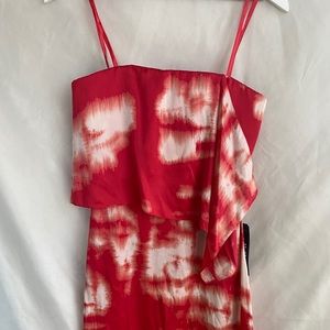 BCBG Maxazria asymmetrical red and white dress